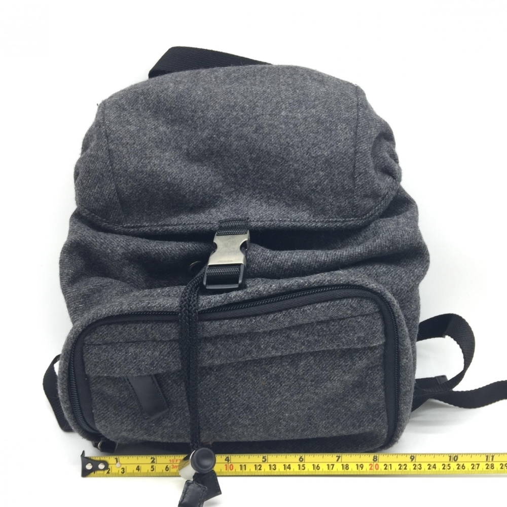 Authentic PRADA Wool Leather Backpack Gray Unisex Great Condition - Picture 2 of 10